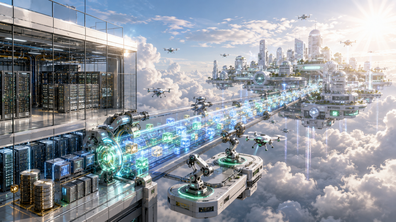 Cloud Migration Best Practices illustrating a secure enterprise data migration from an on-premises data center to a modern cloud platform using encrypted transfer, automation, and zero downtime.